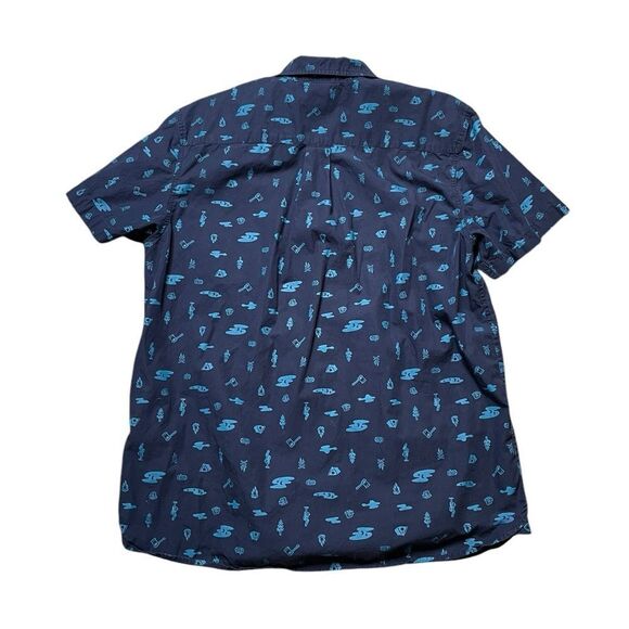 THE NORTH FACE Baytrail Pattern Short Sleeve Button Down Shirt Blue Size XL - Picture 3 of 8